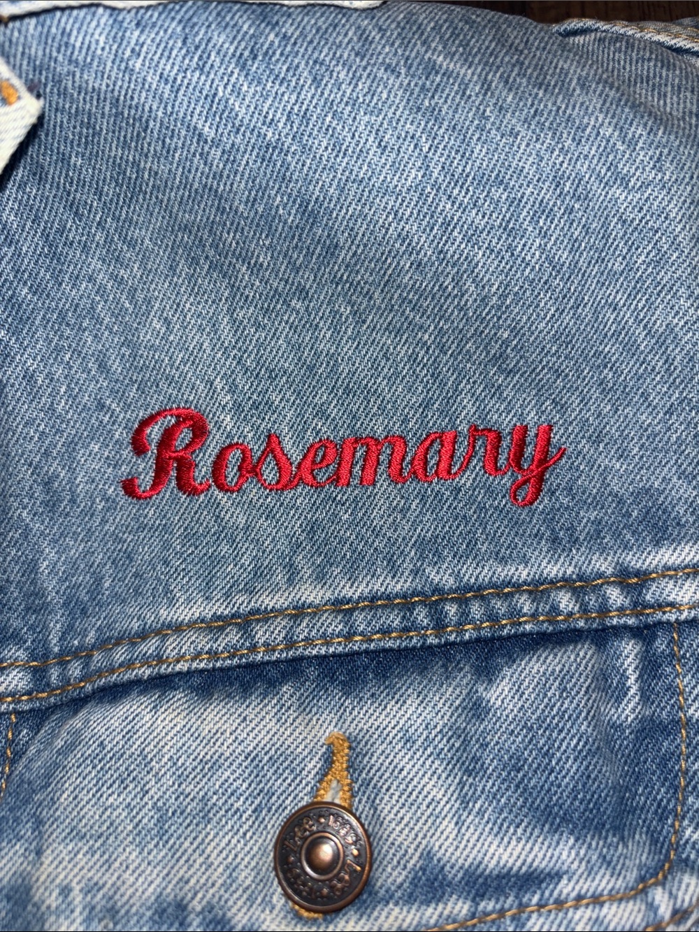 Lee Light Blue Denim Jacket with Red Embroidery - Picture 3 of 5